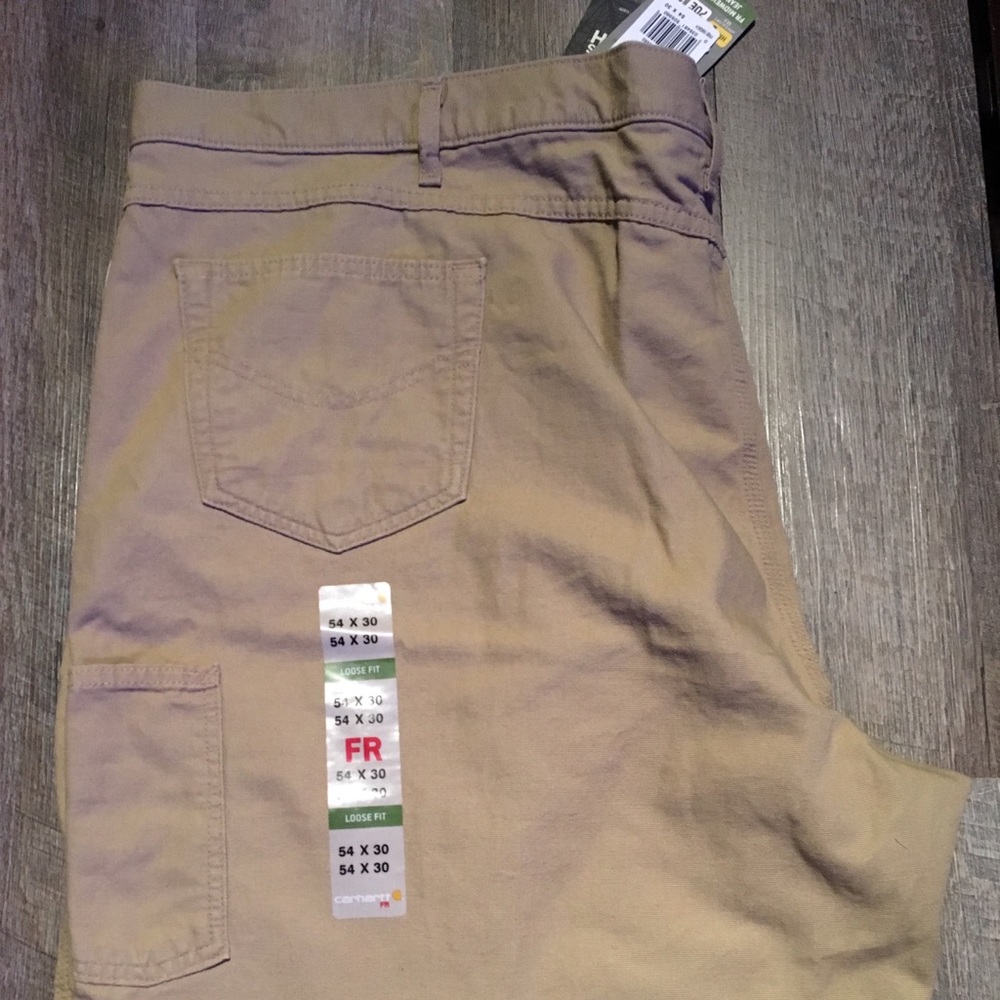 New! Carhartt FR Khaki Jean Pants 54X30 Big & Tall